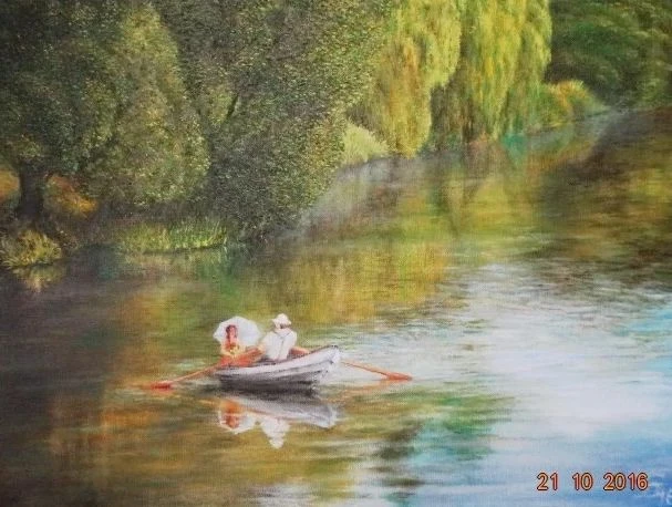 (55),,Озеро надежды и озеро мечты", холст, масло, 2016г.