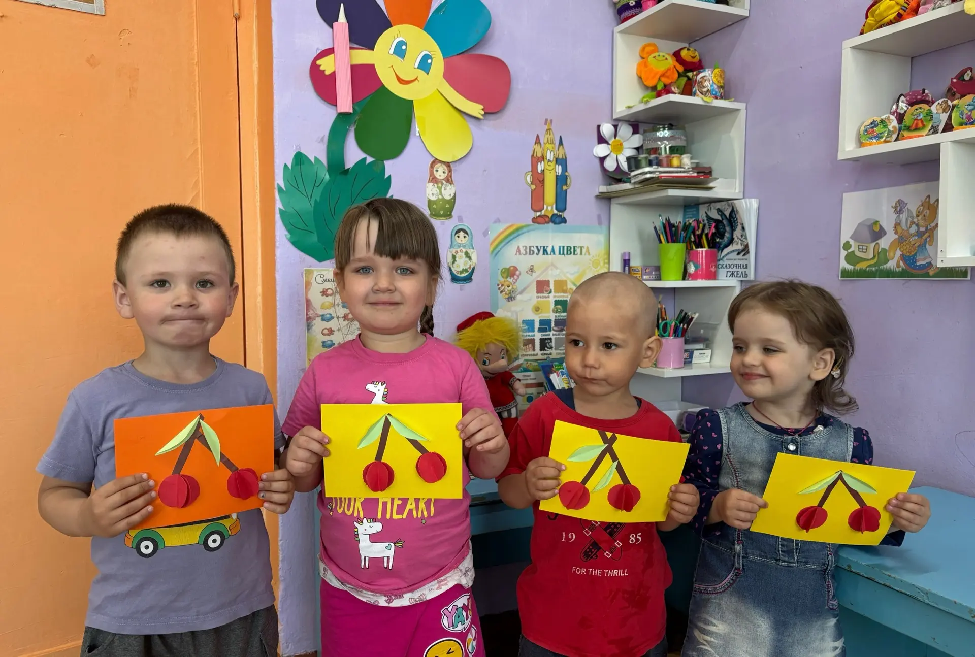 🍒 Творческая среда : делаем с детьми аппликацию «Вишня» 🍒