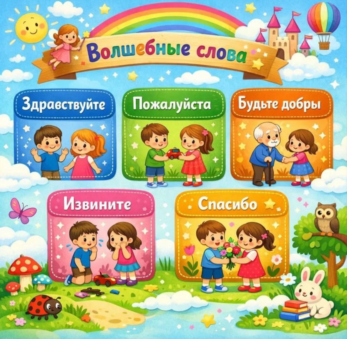 🌟 Волшебные слова — ключ к дружбе с пелёнок! 🌟