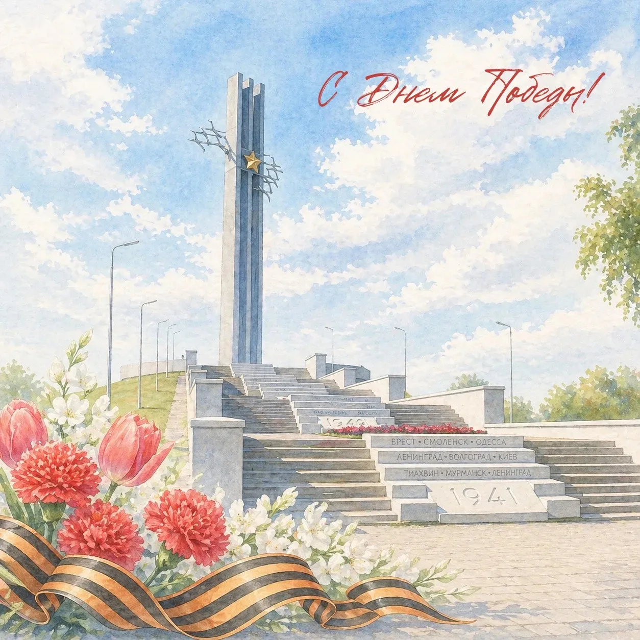 С 9 мая! Мирного неба, здоровья, благополучия, душевного тепла и как можно больше светл...