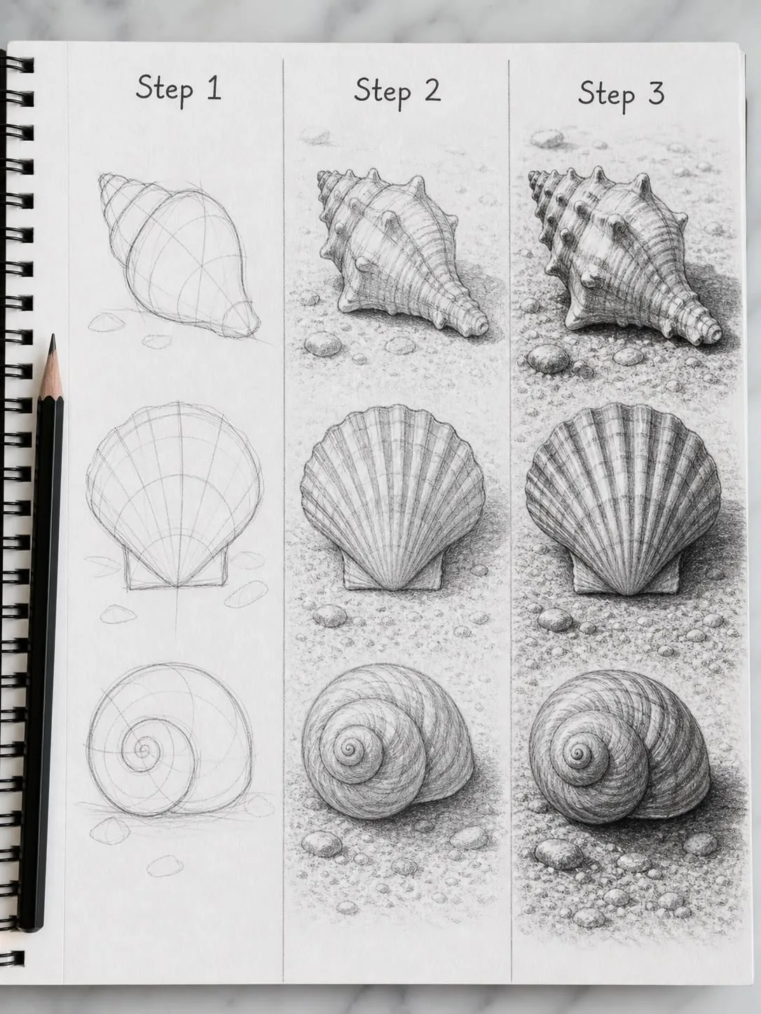 Рисуем ракушки 🐚