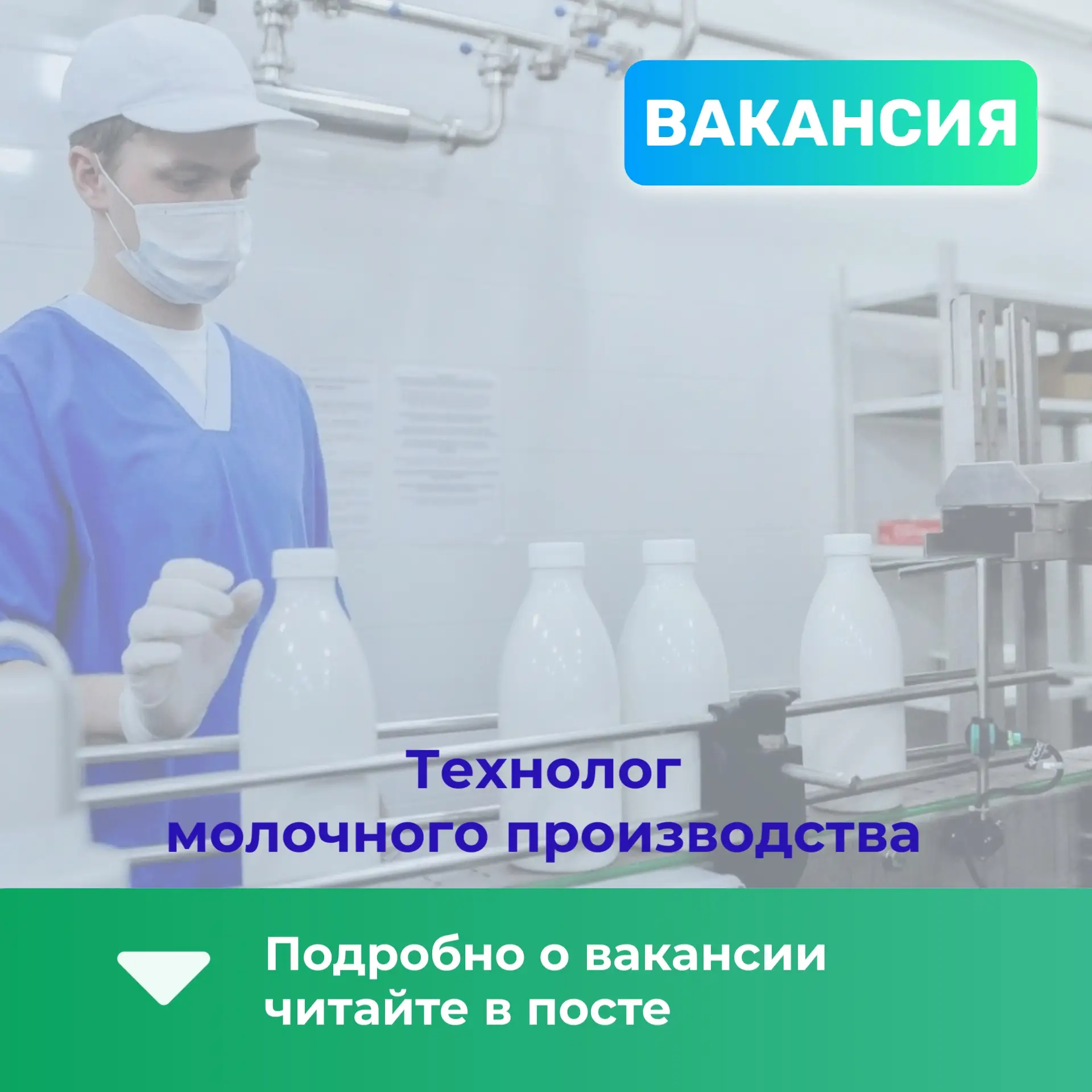 ВАКАНСИЯ: Технолог молочного производства | Серединский молочный завод