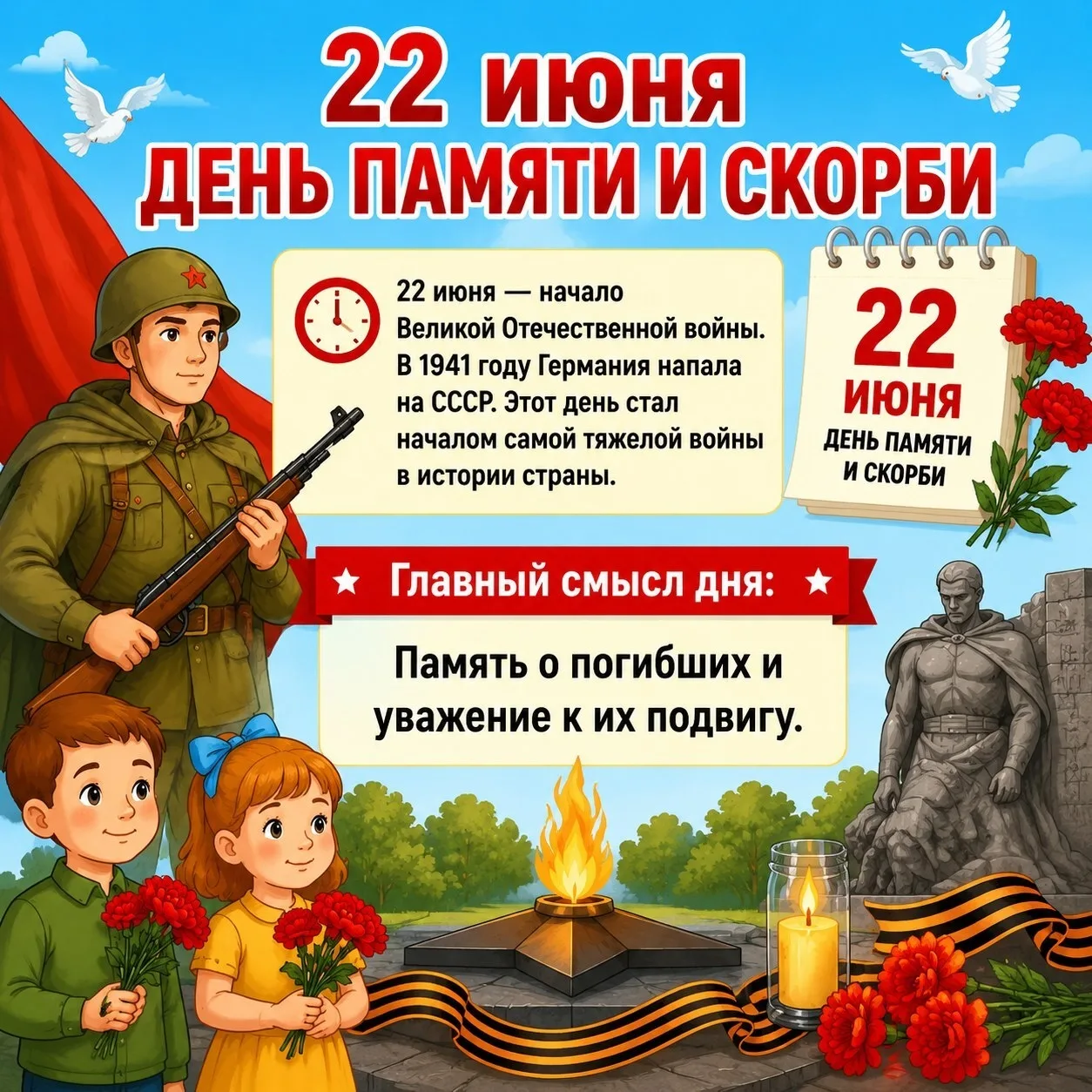22 июня — День памяти и скорб️️и🕯️

Сегодня мы вспоминаем трагическую дату — начало Великой Отечест