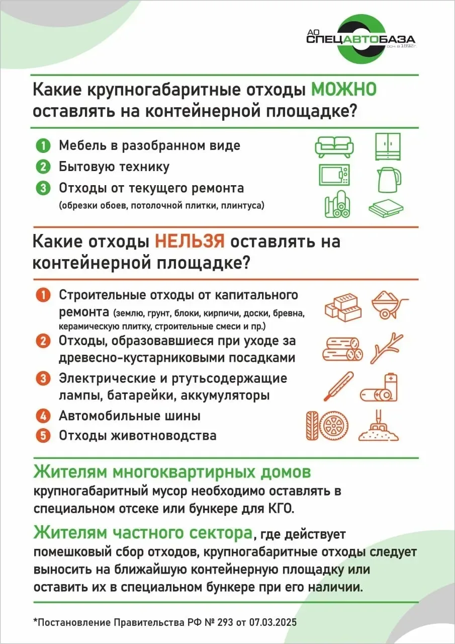 Как правильно складировать крупногабаритный мусор: памятка для жителей