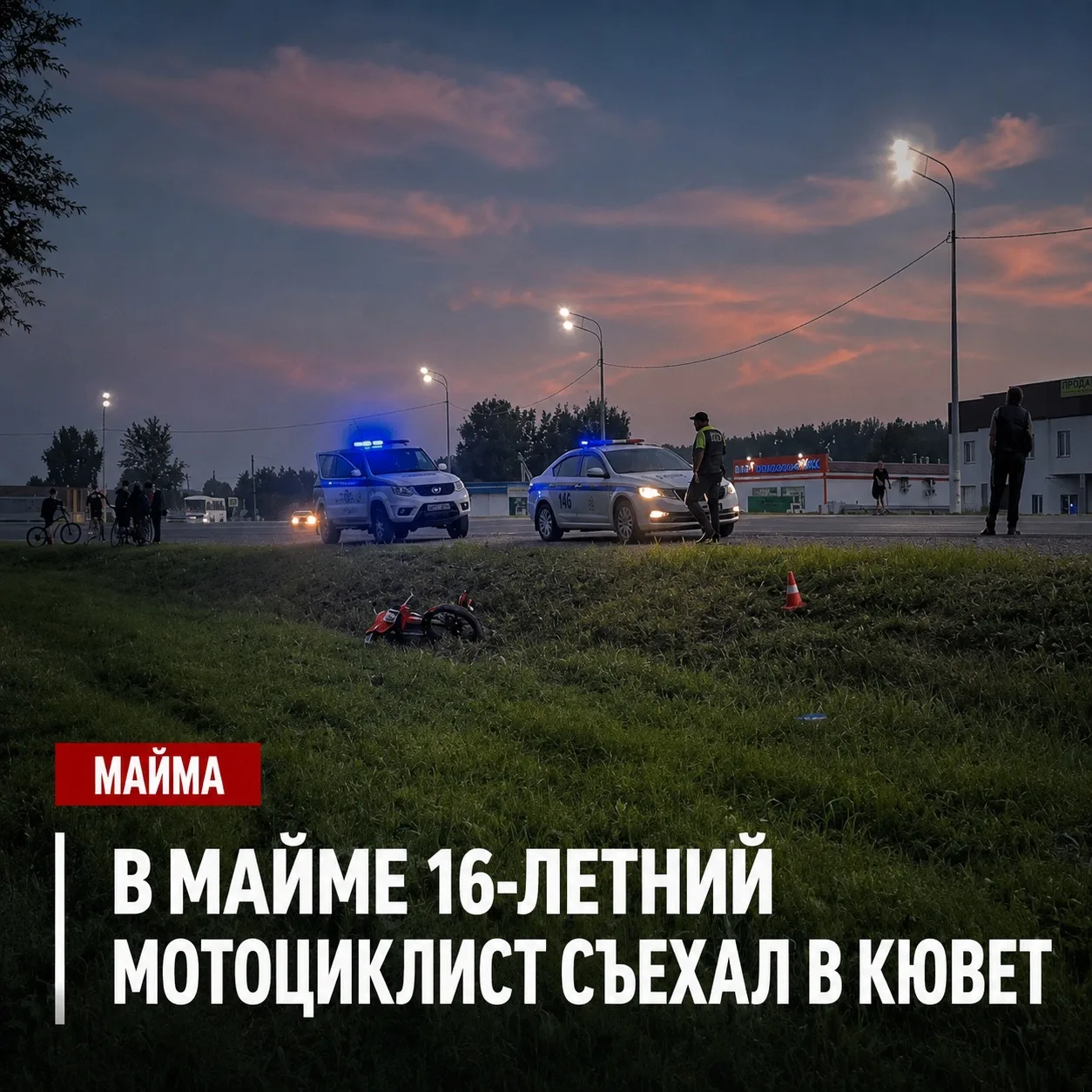 🏍 В МАЙМЕ 16-ЛЕТНИЙ ПОДРОСТОК НА МОТОЦИКЛЕ СЪЕХАЛ В КЮВЕТ
