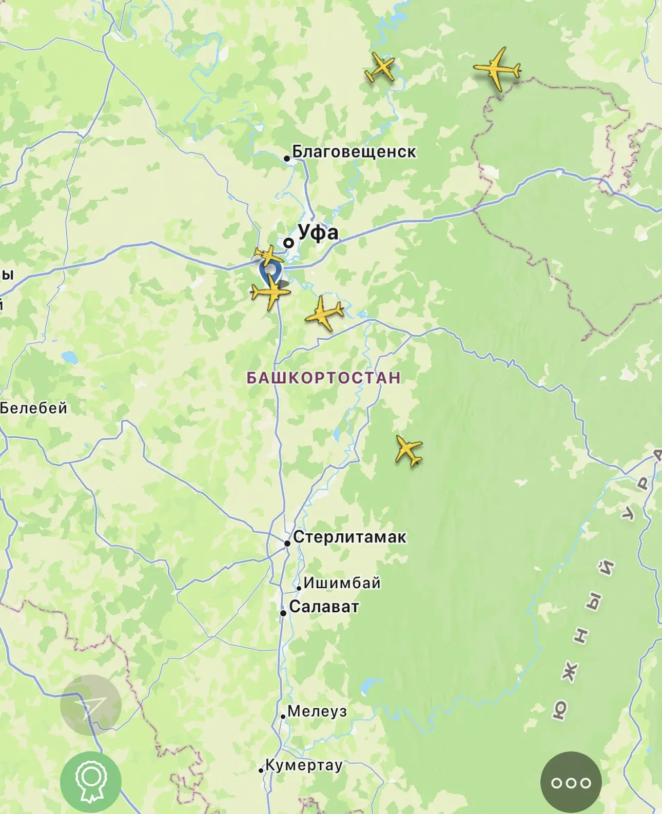 Самолеты над Башкирией сейчас 🛩️