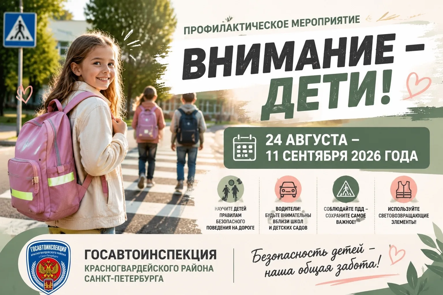 С 24 августа по 11 сентября 2026 года на территории Красногвардейского района Санкт-Пет...