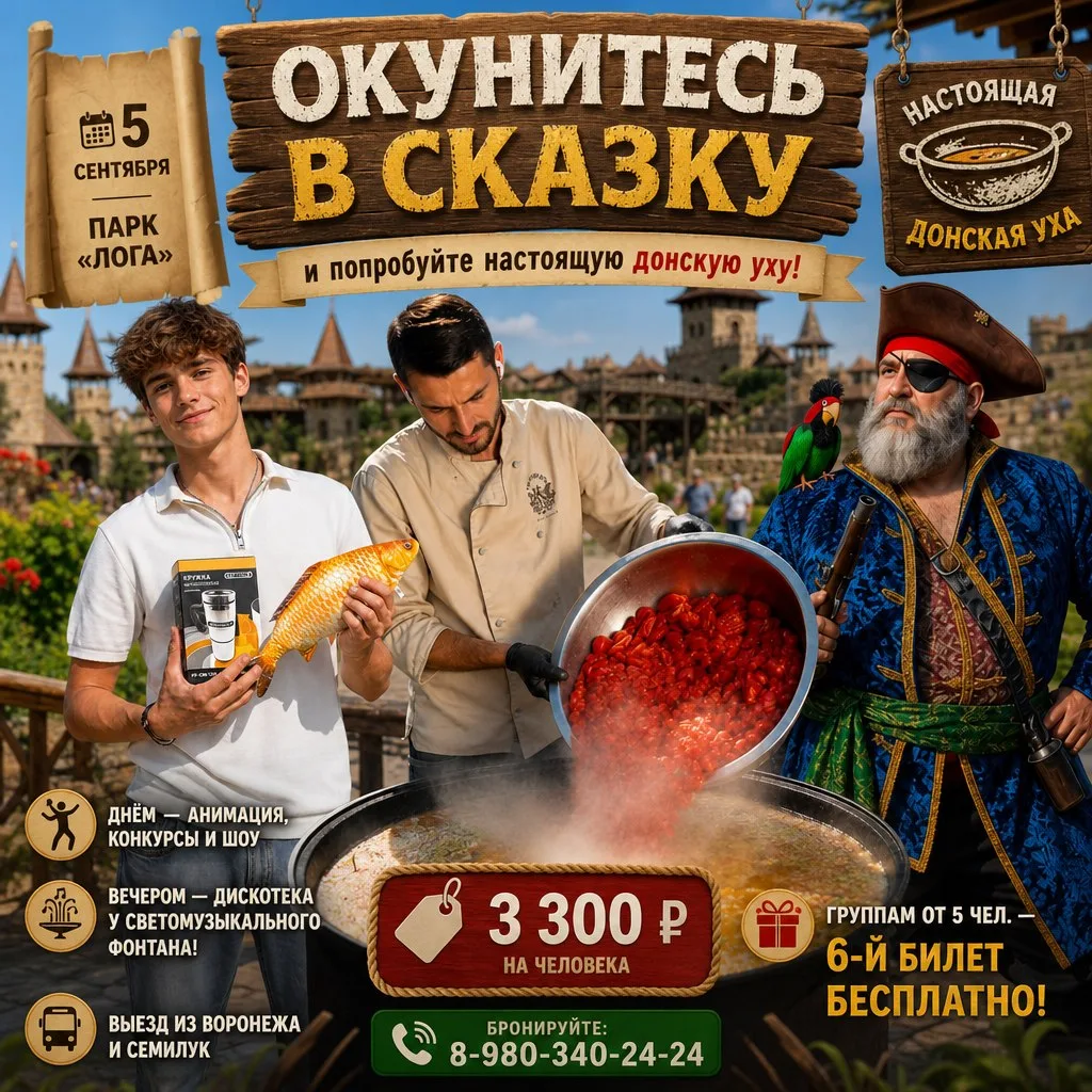 🐟🍲 Донская уха в сказочном парке «Лога» 5 сентября!