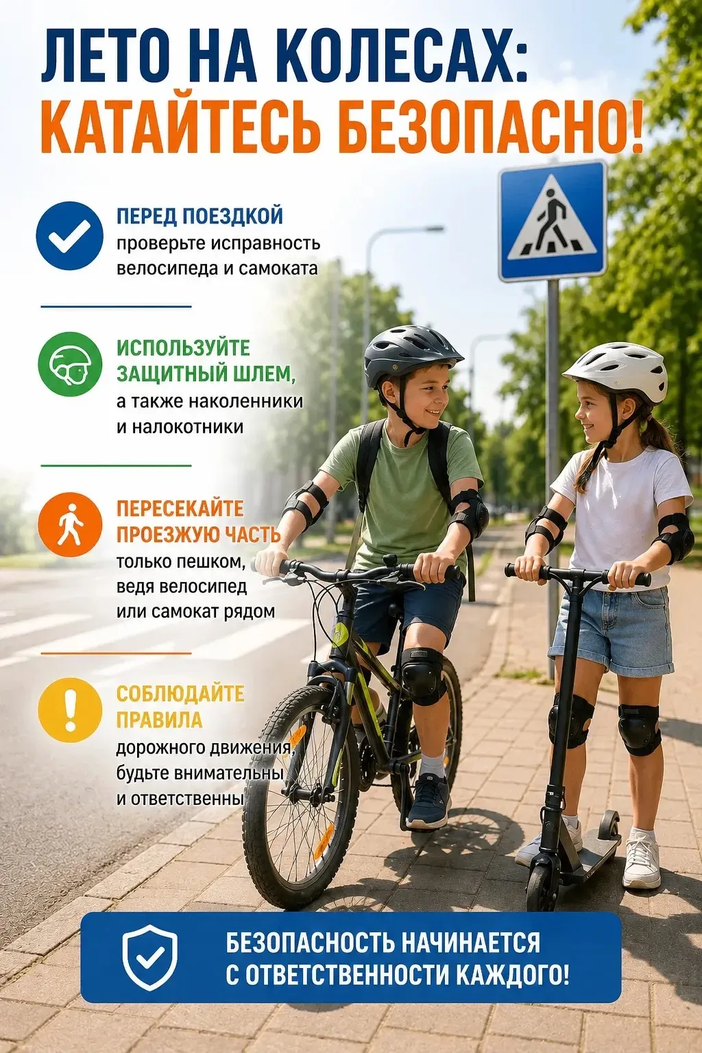 🚴🛴Велосипед, самокат и средства индивидуальной мобильности 

Летом улицы, парки и дворы наполняютс