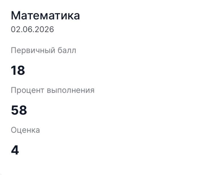 Ладушка получила первые результаты по ОГЭ.