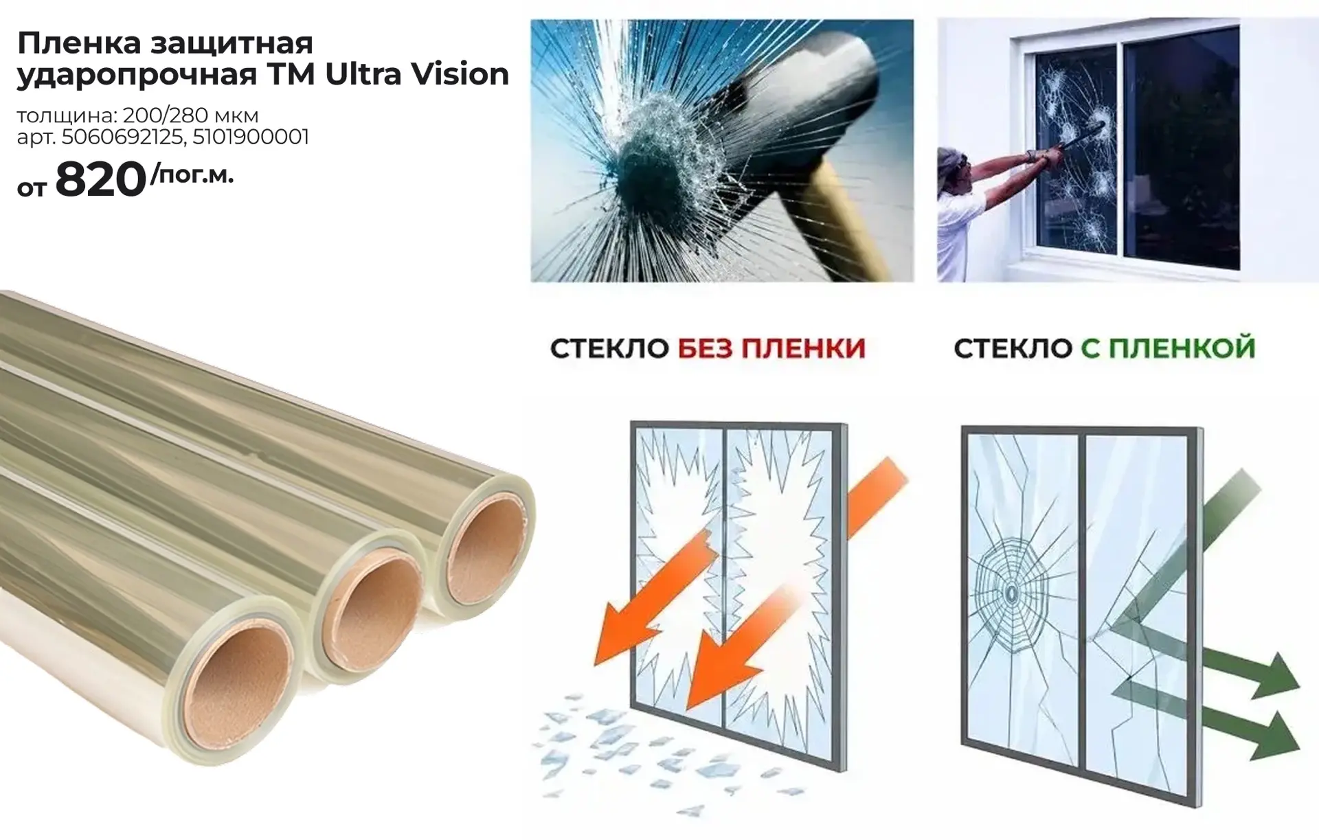 Ударопрочная пленка ТМ Ultra Vision в «УЮТСТРОЙ»!