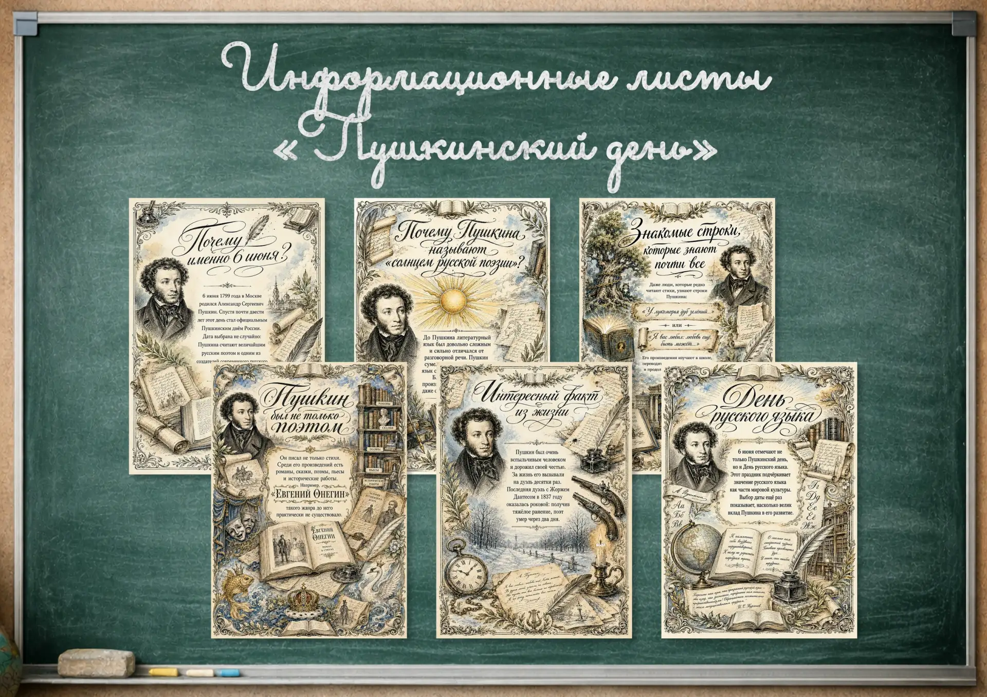 Информационные листы «Пушкинский день» ✒️📚