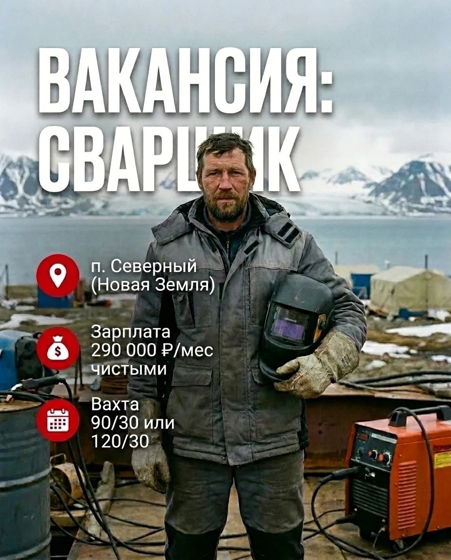 🔥Продолжаем набор сварщиков НАКС в Арктику (Новая Земля)
