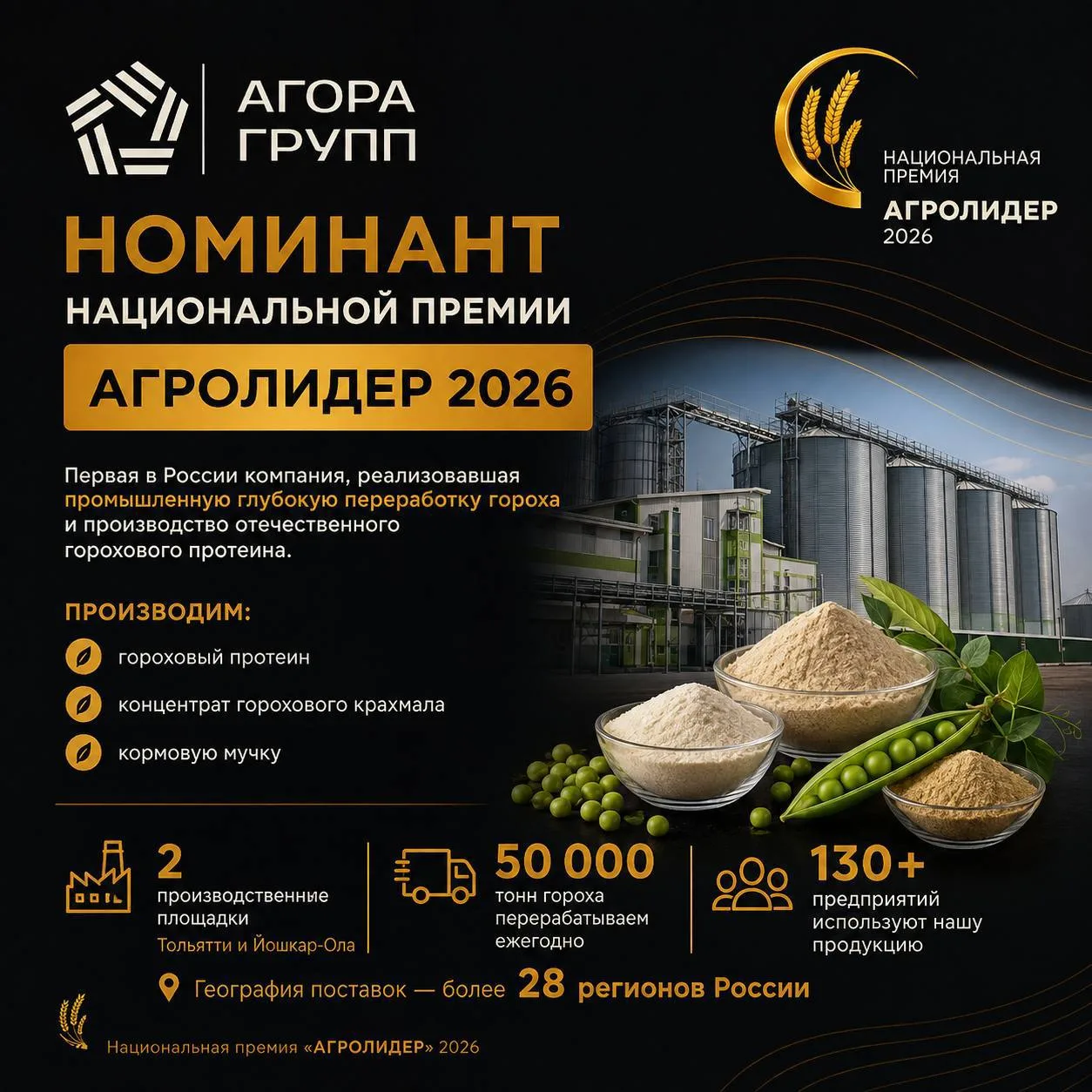 АГОРА ГРУПП — номинант Национальной премии «АГРОЛИДЕР 2026»