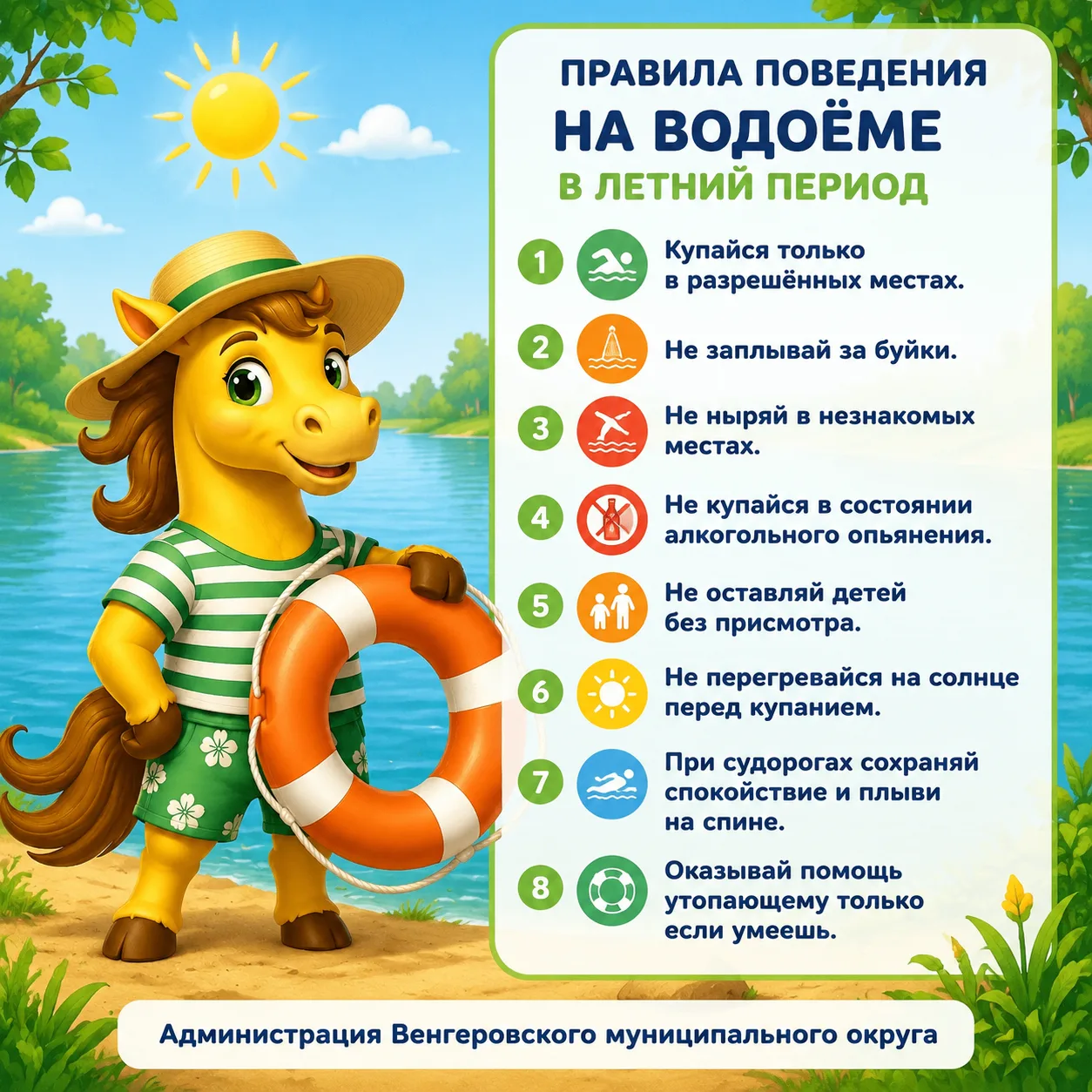 ☀️ Правила поведения на водоеме в летний период: отдыхаем без происшествий!