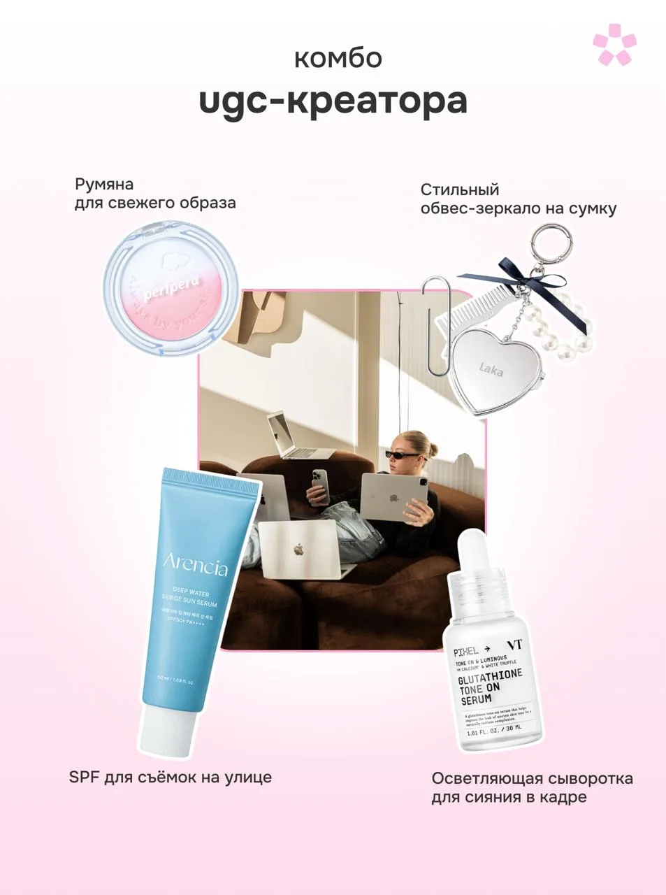 Какое комбо забираем в косметичку? ⚡️  Для clean girl — минимальное количество продуктов и максималь