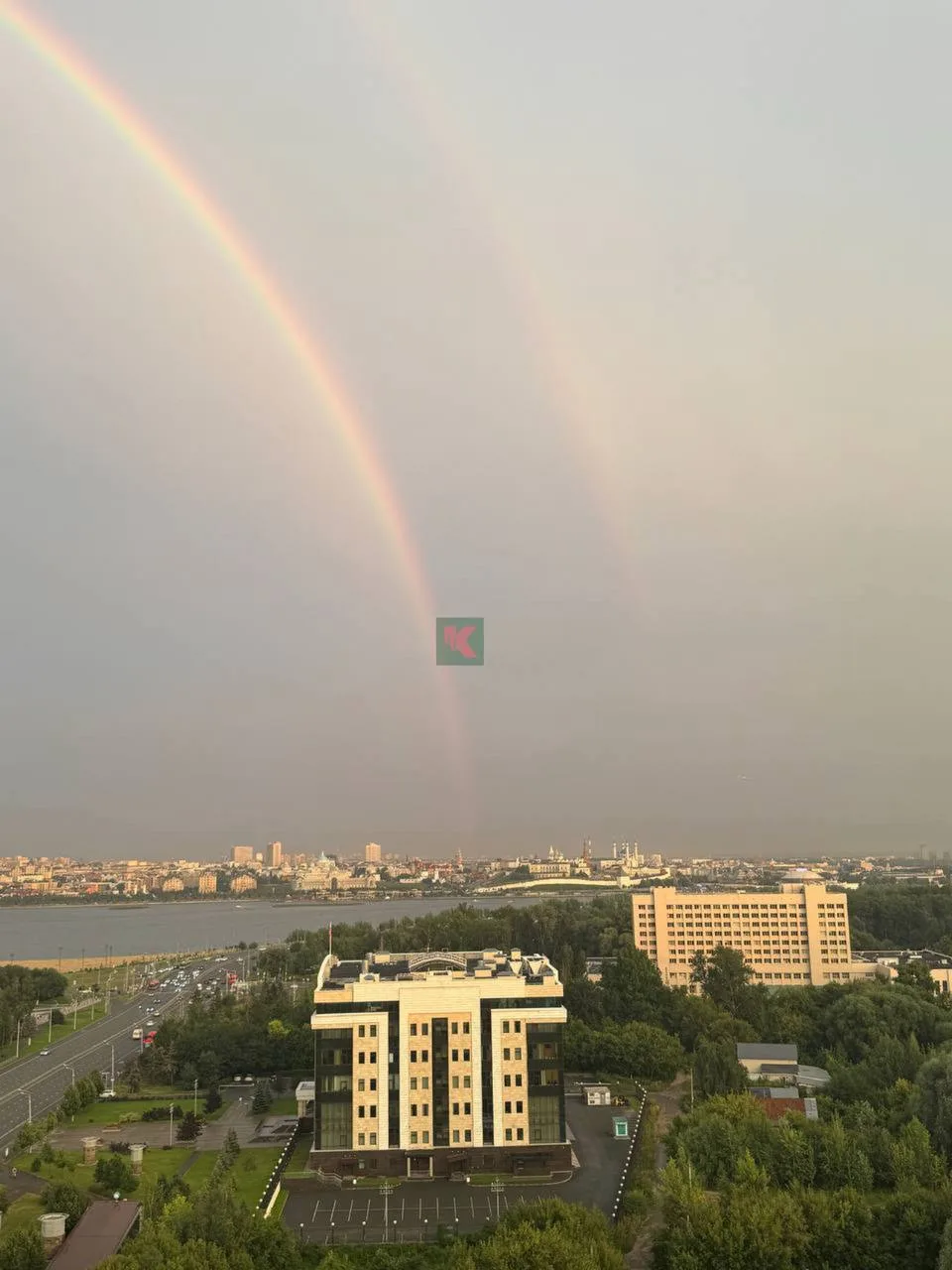 🌈 Невероятная двойная радуга в небе над Казанью