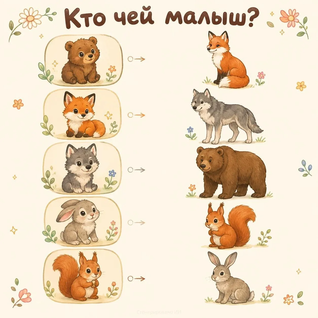 Кто чей детёныш?