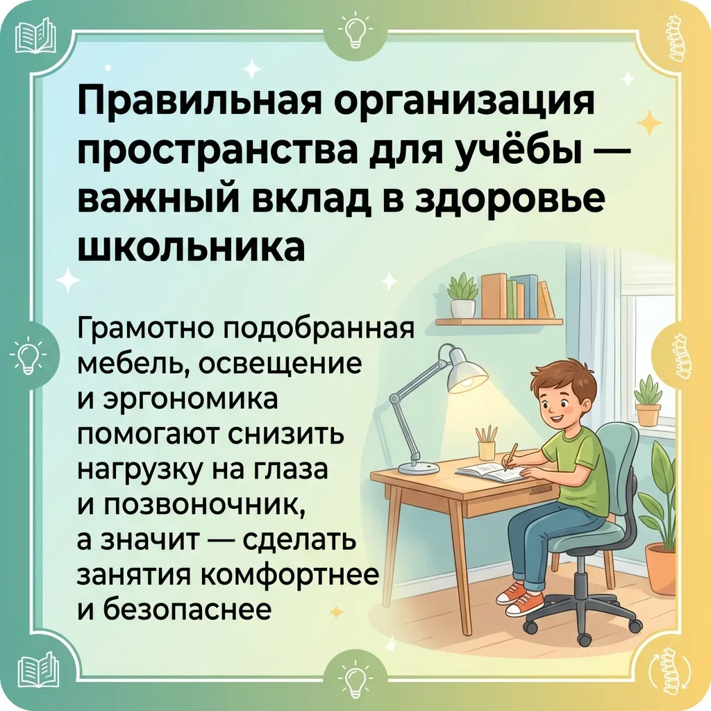Как организовать рабочее место школьника: бережём зрение и осанку