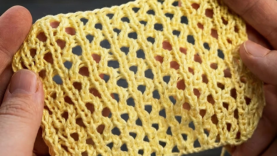 🧶 «Одинарная кружевная резинка» — ажурная и эластичная,   📌 Идеален для стильного свитера, ажурного 