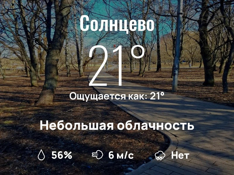 Что с погодой в Солнцево?