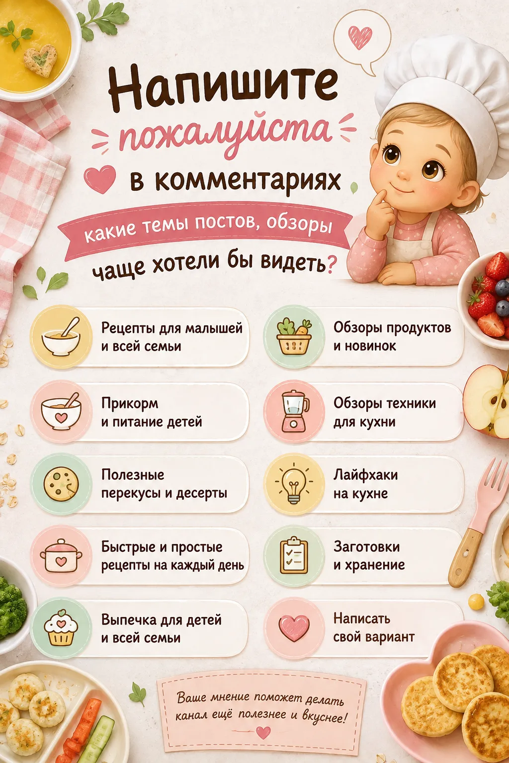 🍽️ А ТЕПЕРЬ ВЫ РЕШАЕТЕ, ЧТО БУДЕМ ГОТОВИТЬ! 👩‍🍳💕