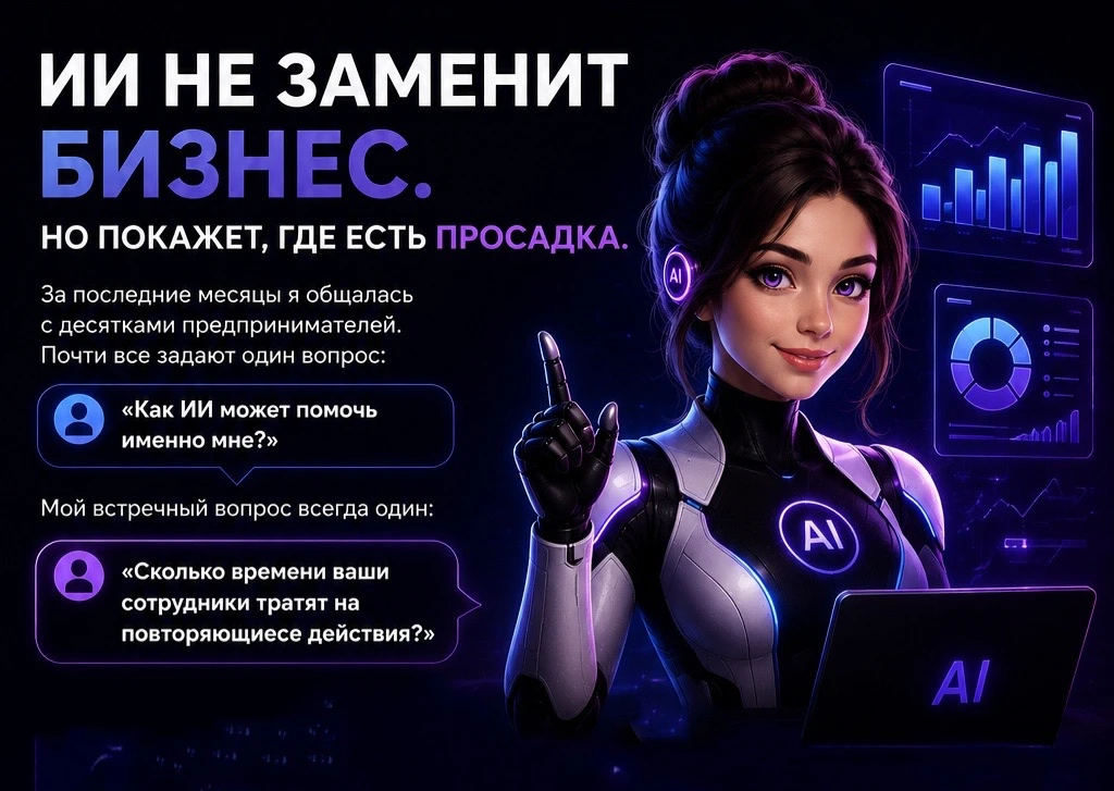 🔹ИИ не заменит бизнес. Но покажет, где есть просадка.

За последние месяцы я общалась с десятками п