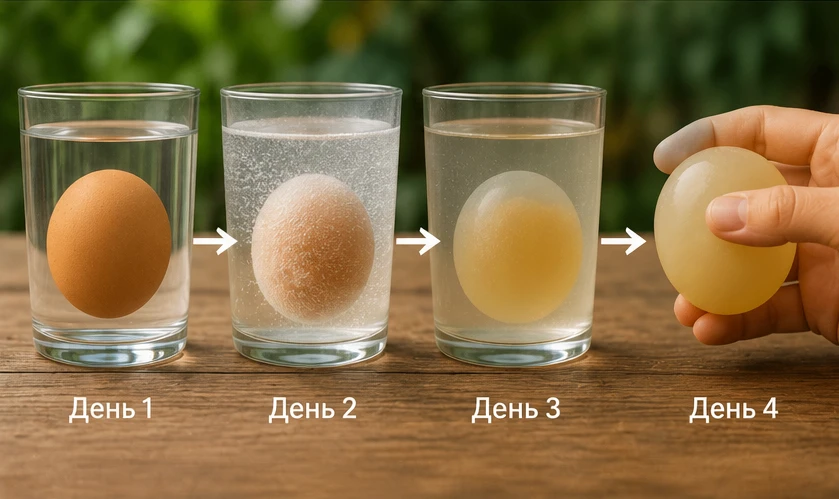 🥚 Можно ли сделать яйцо резиновым?