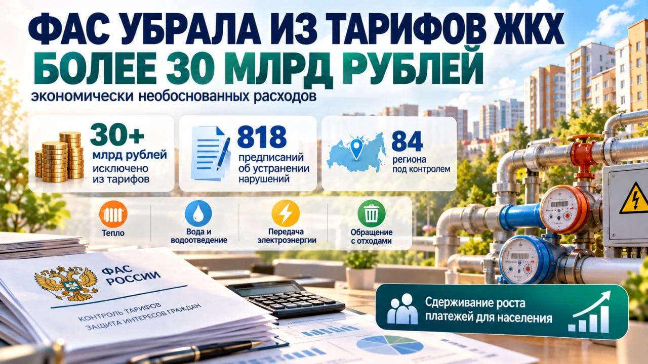 С начала 2026 года Федеральная антимонопольная служба предписала убрать из тарифов ЖКХ ...