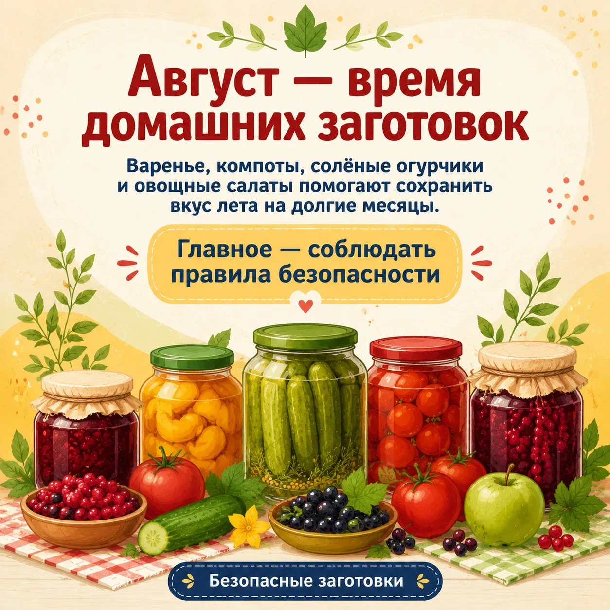 Баночки с заботой: правила безопасного консервирования.