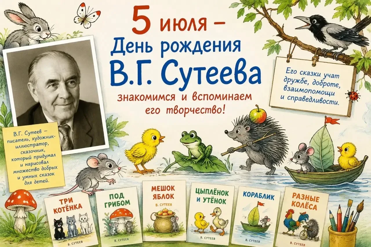 Отмечаем день рождения Владимира Григорьевича Сутеева — писателя, художника-иллюстратор...