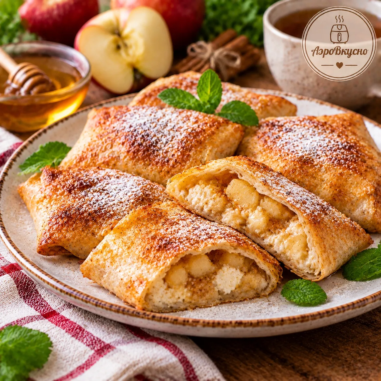 🍎 Яблочные конвертики из лаваша в аэрогриле