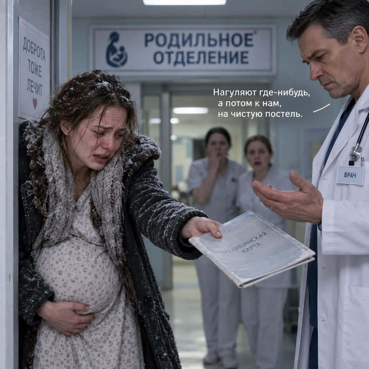 НИКТО НЕ ПОМОГ беременной в ледяной метели. Они побледнели, узнав, КТО настоящий отец р...