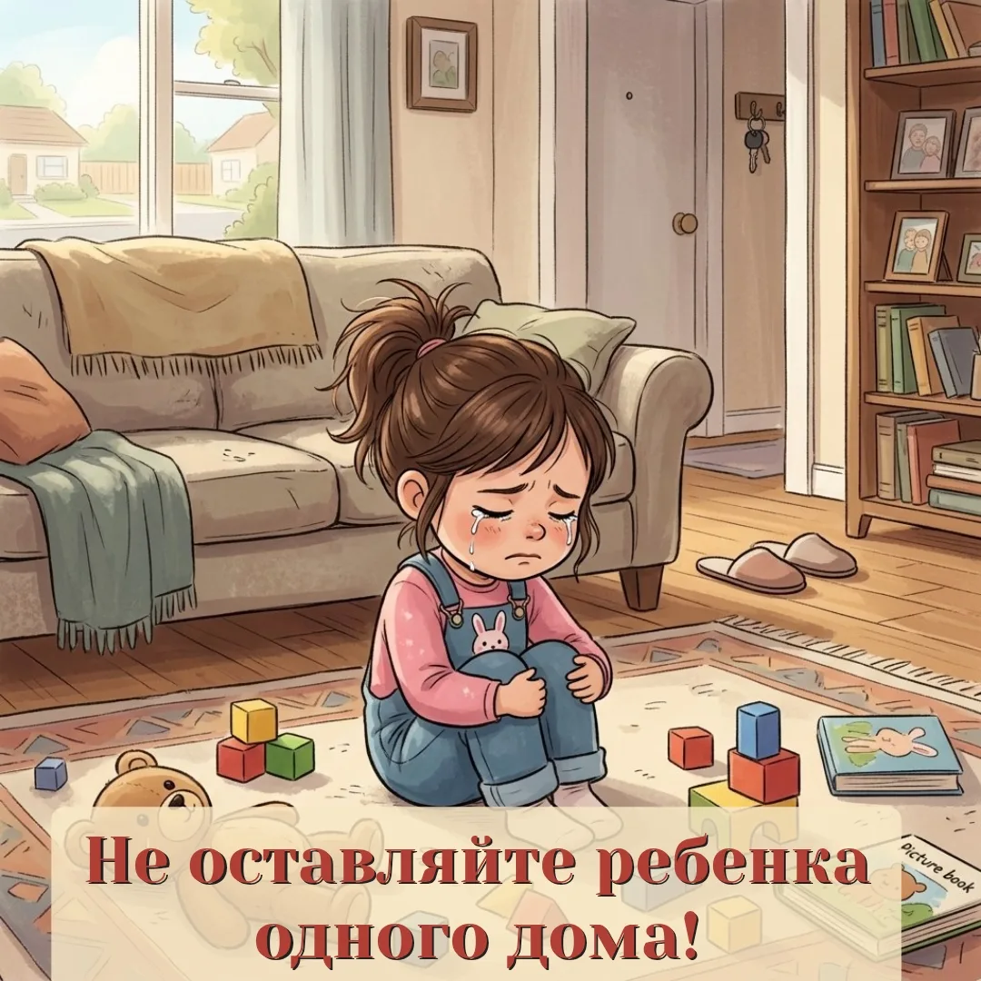 ⚠️Не оставляйте дошкольников одних дома!