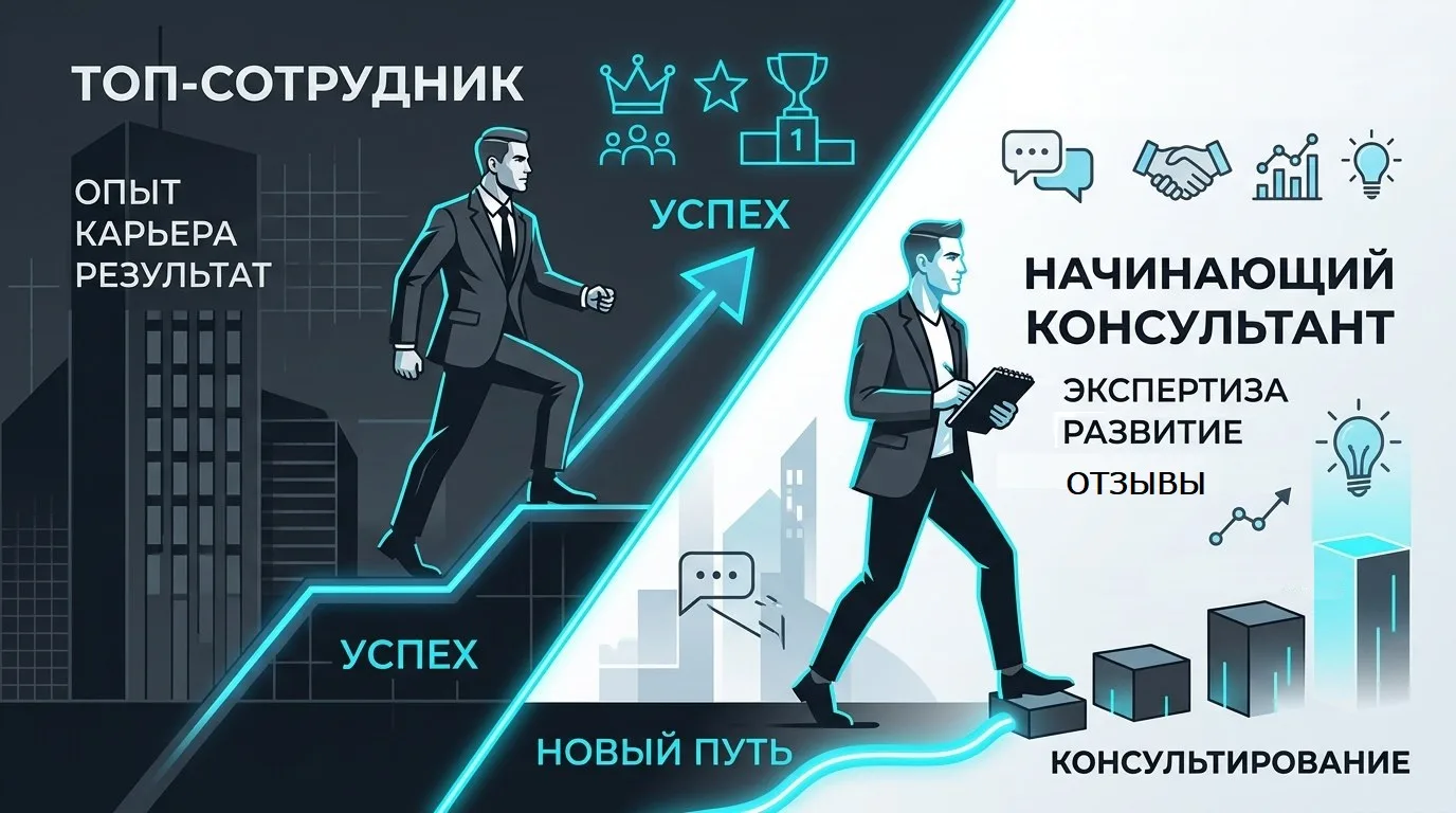 Из топового сотрудника в начинающие консультанты
Продолжаю тему параллельной карьеры (ТОП-10 професс