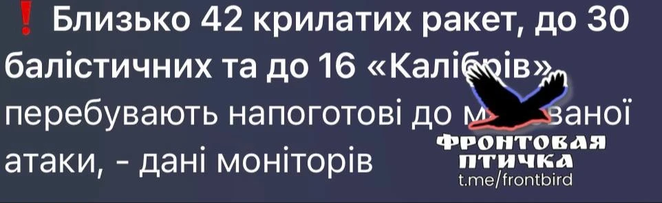 ⚡️⚡️Массированный удар по ВСУ на Украине ожидают мониторинговые каналы противника
