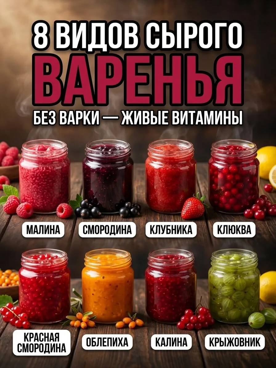 8 видов сырого варенья без варки — все витамины сохранены!