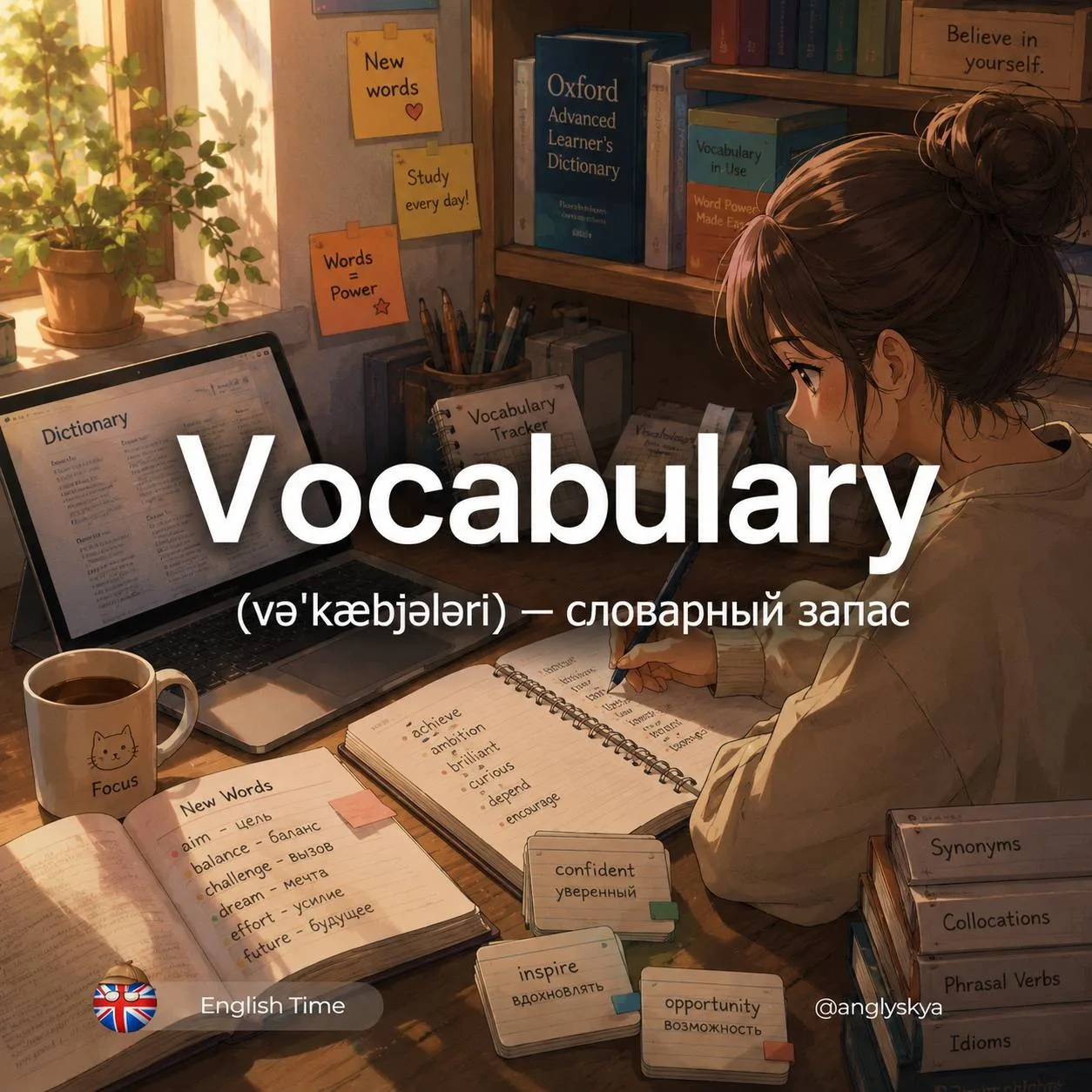 🤭Vocabulary (vəˈkæbjələri) — словарный запас

1. Lexicon (ˈlɛksɪkən) - Лексикон
2. Terminology (ˌtɜ