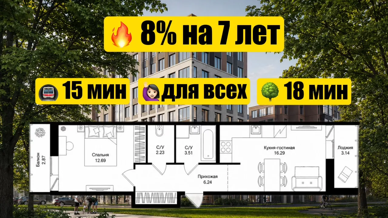 Нет детей и льгот, а программа со ставкой 8% для тебя есть 🔥

Новый район в знакомой локации, всего