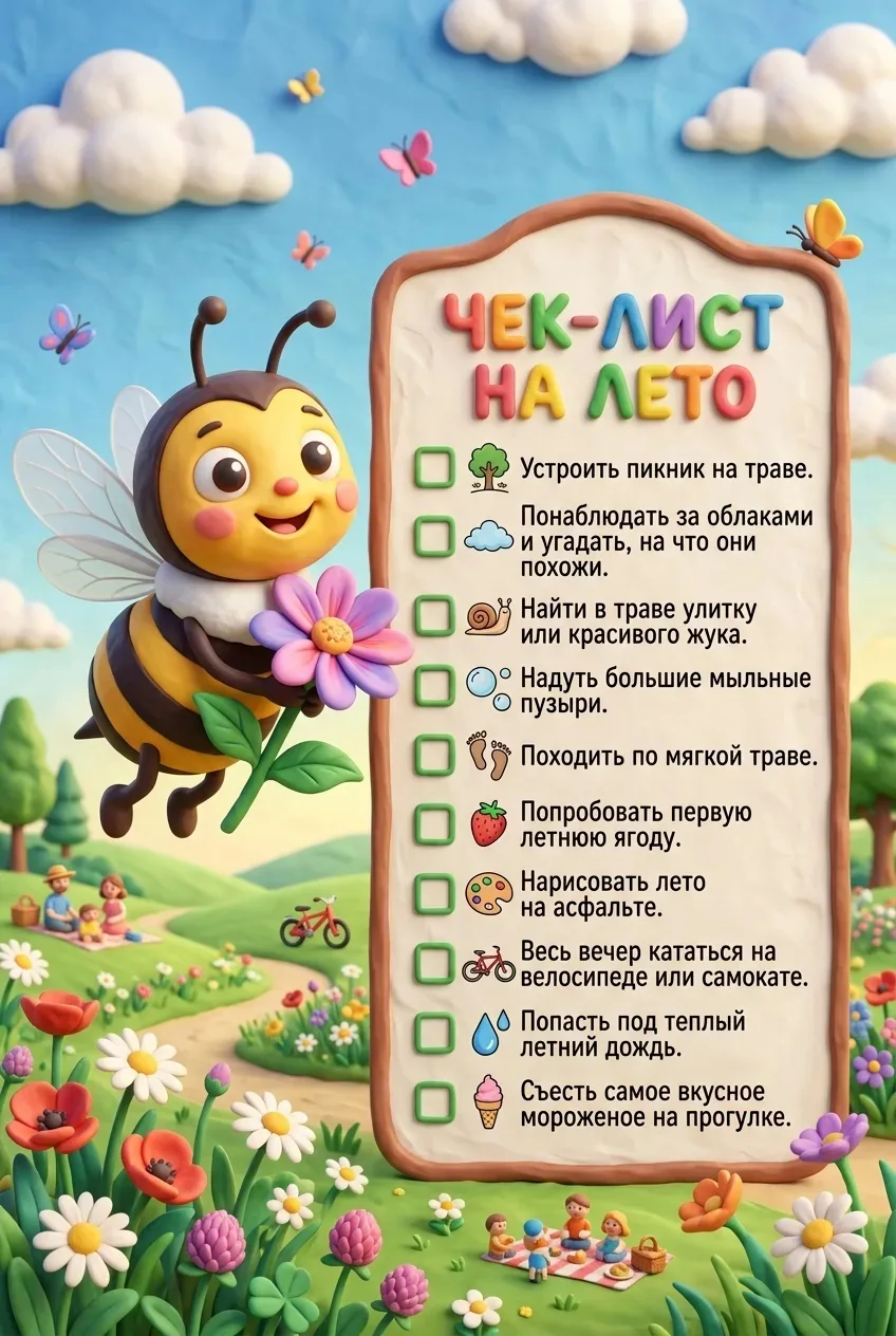 ☀️Лето с детьми: чек‑лист ярких моментов, которые запомнятся надолго!☀️