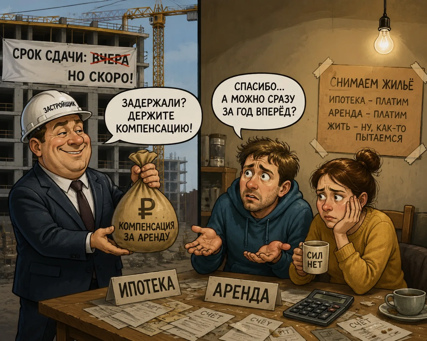 🗣️ ЛДПР предлагает обязать застройщиков компенсировать дольщикам аренду жилья, если сдача объекта з