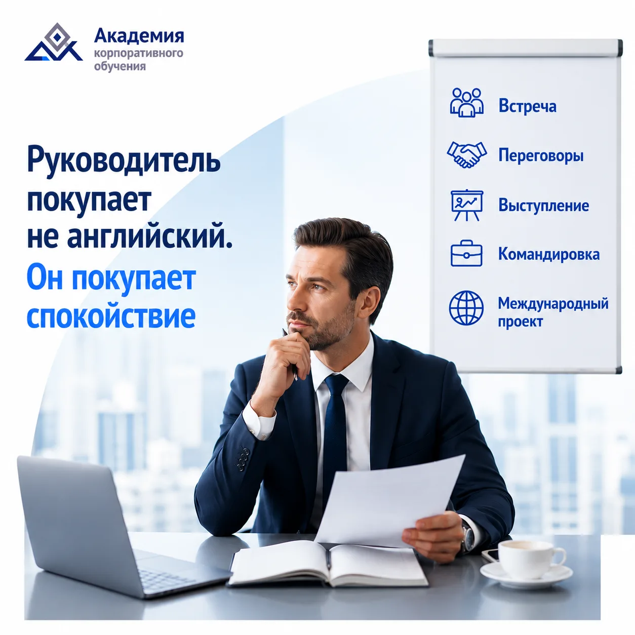 Руководитель покупает не английский.