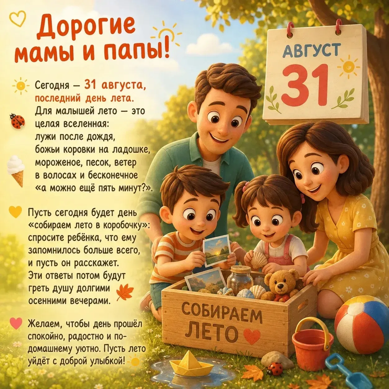 Дорогие мамы и папы! 💛
