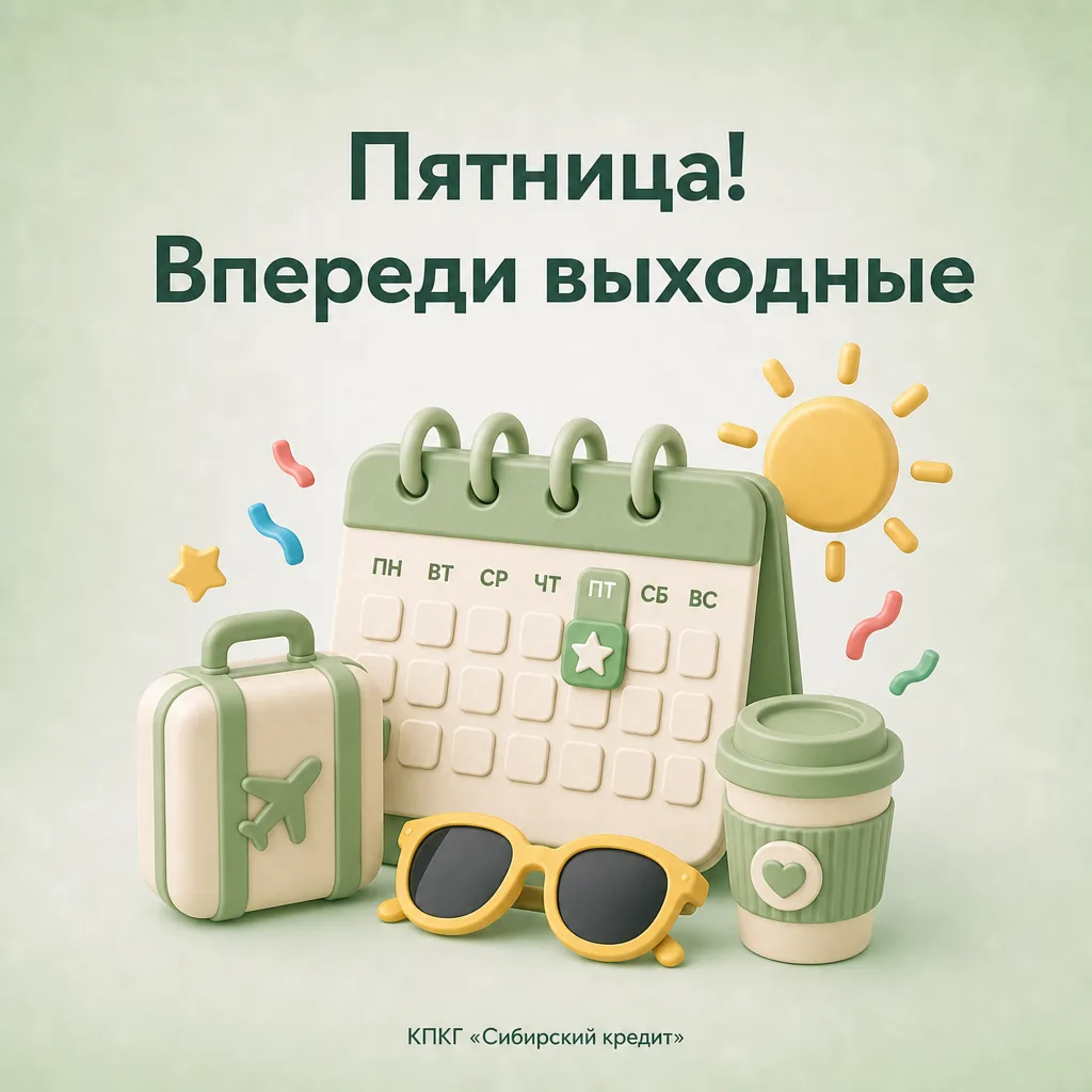 🚀 Пятница! Старт выходным

Желаем вам:

✔️ максимум отдыха
✔️ минимум забот
✔️ море позитива

Пусть