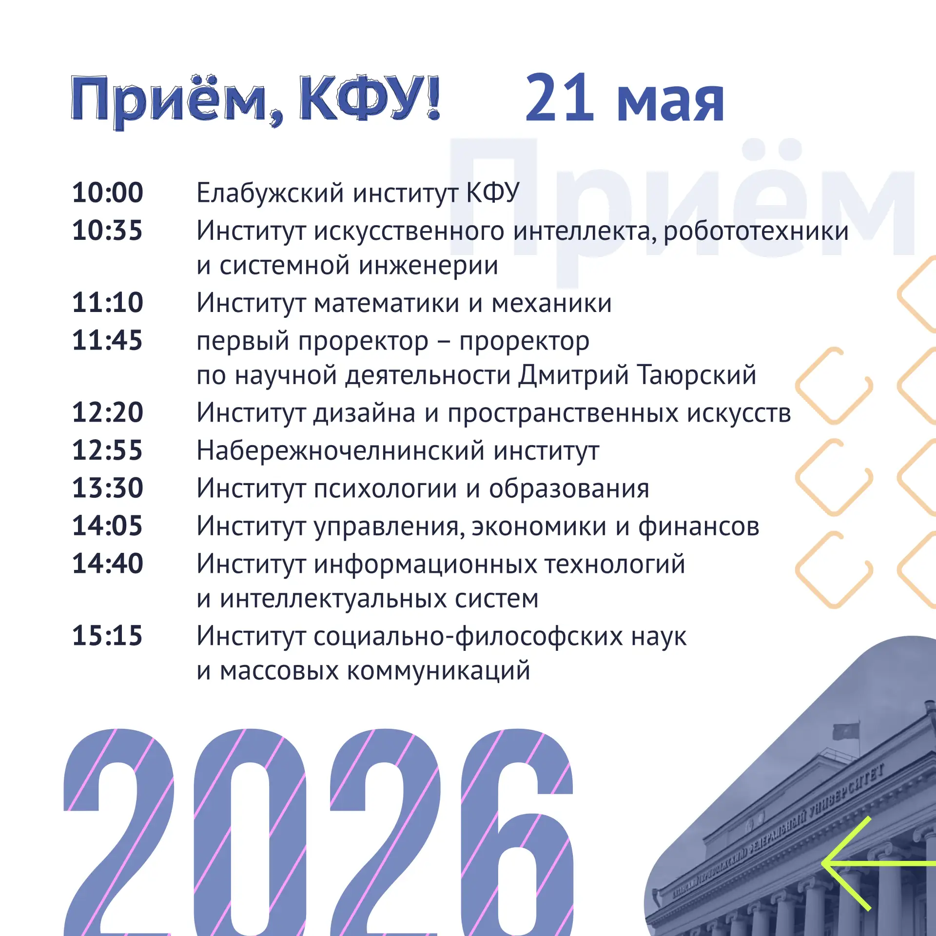 ⚡ Второй день марафона для абитуриентов и их родителей «Приём, КФУ!»