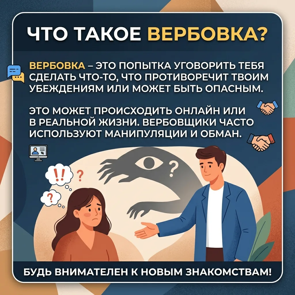 ⚠️ Осторожно: Вербовка. Как распознать угрозу и защитить себя?
В последнее время мы часто слышим это