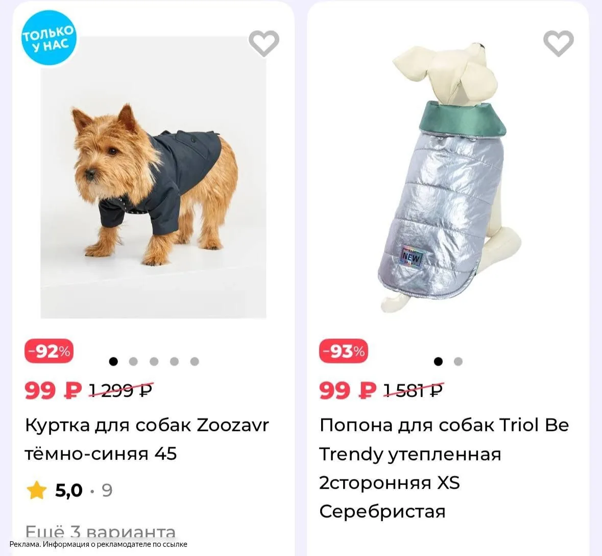 Одежда и аксессуары для животных от 99₽ 😍🔥