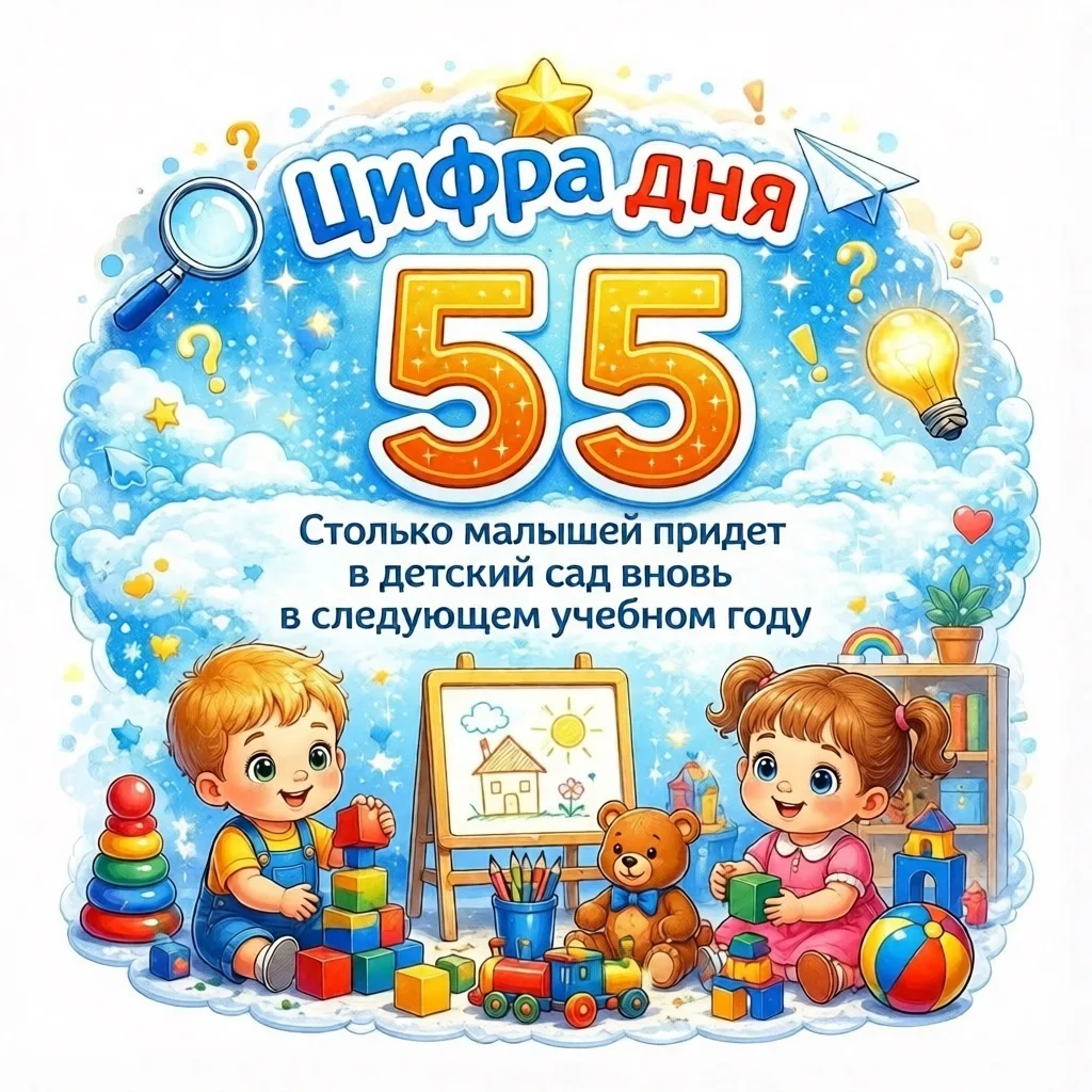 Рубрика «Цифра дня» 
 
55 — именно столько новых Звёздочек ⭐ появится в нашем детском саду уже в нов