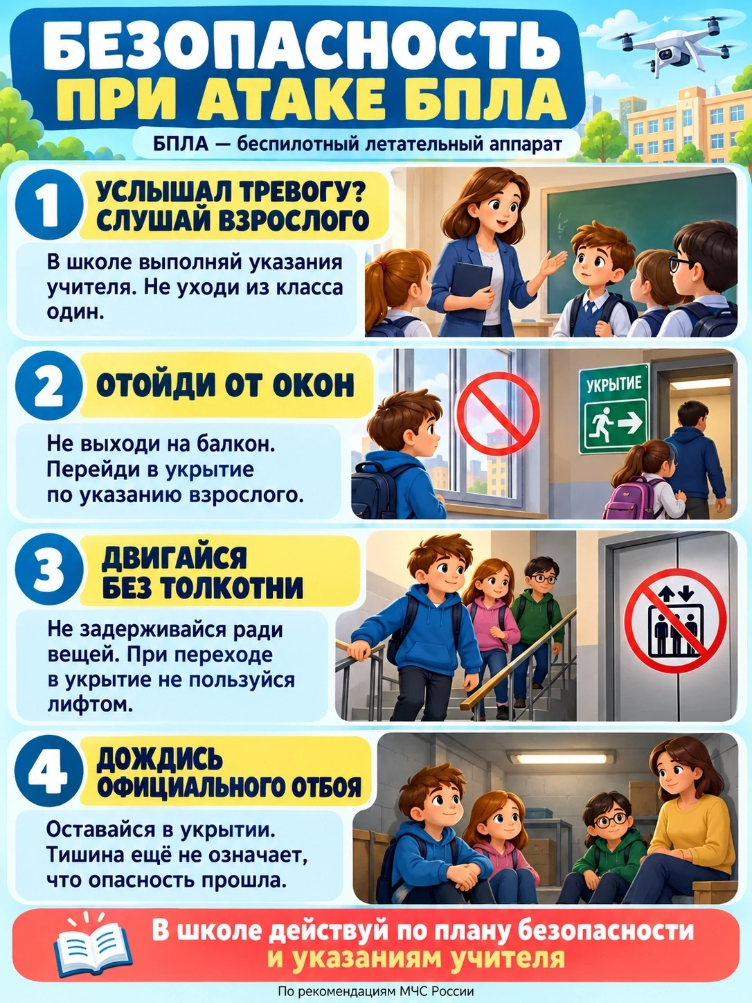 Безопасность при атаке БПЛА: памятки!