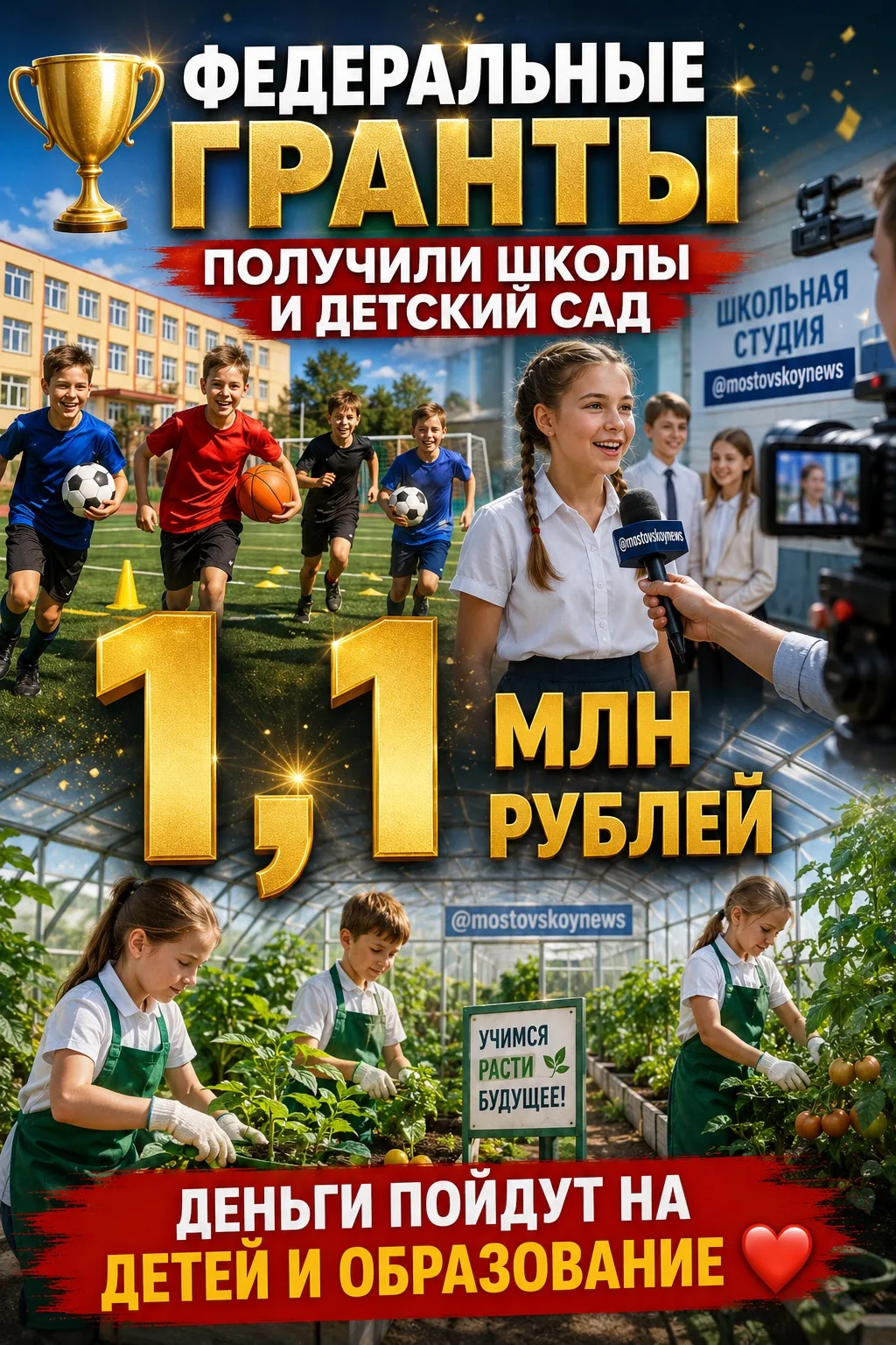 🏆 Сразу три проекта из Мостовского района выиграли федеральные гранты

На реализацию своих идей шко